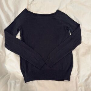 Classic Black Boatneck Women's Sweater